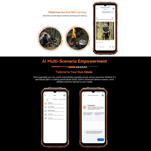  Blackview Oscal Marine 2, 4 Go + 64 Go, écran 6,56 pouces, Android 15, processeur Unisoc UMS9230E T615 Octa Core, réseau : 4G, OTG, NFC (Orange) SB932E603-033